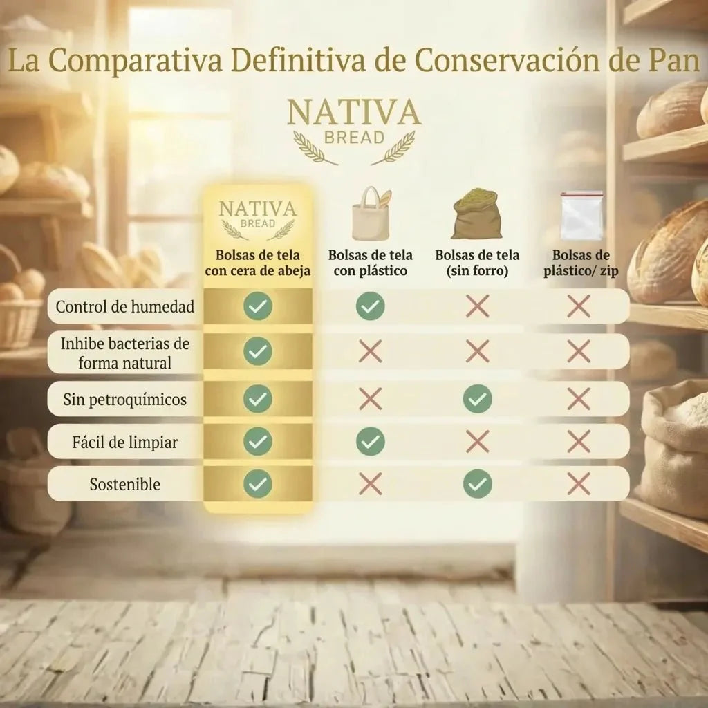 Bolsas de Pan Premium de Algodón 100% y Cera de Abeja