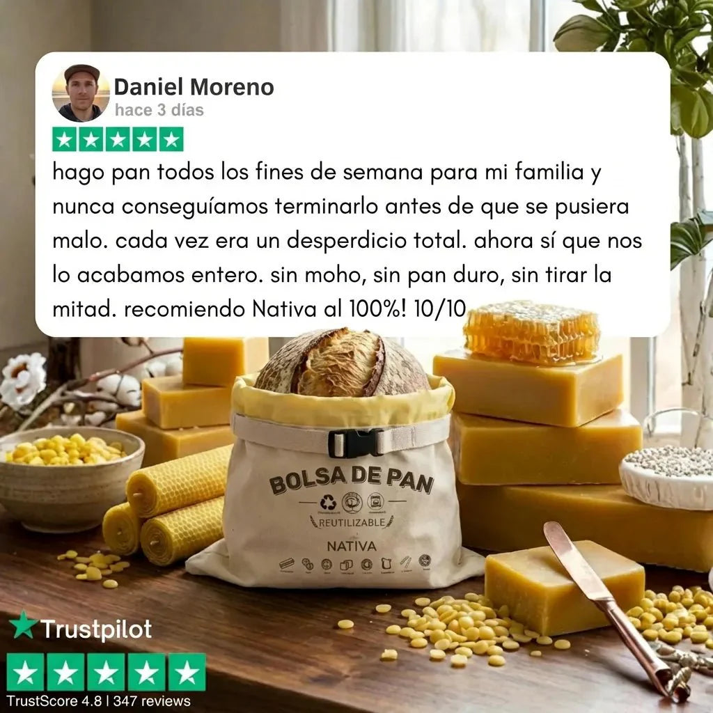 Bolsas de Pan Premium de Algodón 100% y Cera de Abeja
